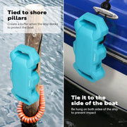 SPECSTAR EVA Boat Fenders, 4 Pack, Blue, UV and Seawater Resistant, with Nylon Rope and Fixed Lock for Yachts, Sailing Dinghies, Bass Boats