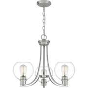 Quoizel Lighting Pruitt 3-Light Transitional Chandelier Brushed Nickel 18 In
