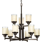 Progress Lighting P4626-20 9-100W Medium Base Chandelier, Antique Bronze