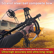 Runzkzy All-metal Composite Bow, Mechanical Pulley Compound Bow with Sliding Long Rod Magazine, Black - Lightweight