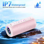 Cillso Portable Bluetooth Speaker M17, 20W HD Stereo Sound, Bluetooth 5.4, 20H Playtime, RGB LED Lights, IPX7 Waterproof, TWS Pairing, Pink