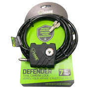 HME Defender Trail Camera Cable Lock, 5/16in Braided Steel, Adjustable 6in to 7ft Length, Pick-Resistant Lock, Weather-Resistant, Black