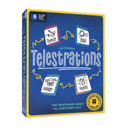 USAopoly Telestrations 6 Player 2nd Edition Party Board Game, Creative Drawing and Guessing, Multi-Colored Components