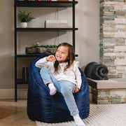 Big Joe Joey Junior Kids Bean Bag Chair, Durable Nylon Polyester, Lightweight, Navy, 23 in Seat Width