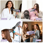 NEXPURE Ionic Hair Dryer with Diffuser, 2000W High-Speed Motor, 3 Heat Settings, 2 Speeds, Cool Shot, Purple