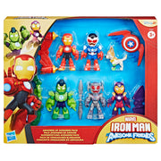 Hasbro Marvel Iron Man and His Awesome Friends Armored-Up Avengers Pack, 3-Inch Poseable Action Figures with Detachable Armor Accessories, 6-Pack