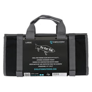 Evolution Outdoor Big Bait Bag, Roll-Up Soft Tackle Bag with Durable Tarpaulin, Four Clear Gusseted Pockets, Weep Holes, Black and Gray, 14in x 29.5in, 31059-EV