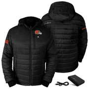 ActionHeat Men's Cleveland Browns 5V Battery Heated Insulated Black Puffer Full-Zip Hoodie Jacket AHCLV5PJ-MBL