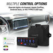 Type S Elevate Lynx 6 Switch Control Panel & Power Hub, Universal 12V Compatibility, RGB Backlit Keypad, Bluetooth Connectivity, 6 Gang, BLELED50