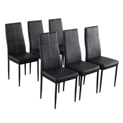 Ktaxon Set of 6 High PU Leather High Back Dining Chairs, Black
