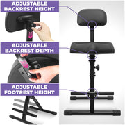 Liquid Stands Adjustable Guitar Stool with Backrest, Stainless Steel Frame, Height 23-32 in, Foldable Musician Chair for Guitarists and Drummers