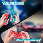 Fousixdi Wireless Video Game Controller Compatible with Switch, Dual Vibration, 6-Axis Gyro Motion Control, Red and Blue