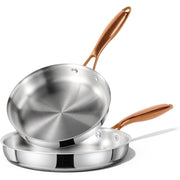 Carote 8'' & 10'' Stainless Steel Frying Pan Set, Silver