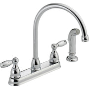 Delta 21988LF Faucet Two Handle Kitchen Faucet with Spray, Chrome