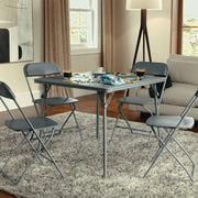 Flash Furniture JB2GY Gray Folding Card Table - Lightweight Portable Folding Table with Collapsible Legs