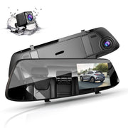 Toguard CE35 4.3 Inch Mirror Dash Cam, Dual Front and Rear Recording, Touchscreen, 170 Wide Angle, Night Vision