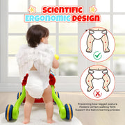 LINXUXIE 3 in 1 Baby Walker Activity Center with Adjustable Handle, Speed Control, Music Panel, Red, Infant 6-12 Months