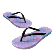 Toddler Girls Purple Mermaid Scales Print Flip Flops Size 13-1