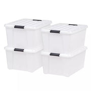 IRIS 585782 45qt 4pk Buckle Up Storage Box Pearl