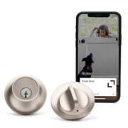 Level C-E12U Lock Smart Lock, Keyless Entry, Smartphone Access, Bluetooth Enabled, Works with Apple HomeKit - Satin Nickel