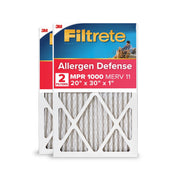 3M Filtrete Furnace Air Filter, Pleated, MERV 11, MPR 1000, Allergen Defense, 20x30x1, 2 Pack, 9822-2PK-HDW