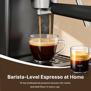 WiseStone Espresso Machine, 15 Bar Pressure, Milk Frother, Compact Stainless Steel Coffee Maker for Cappuccino and Latte, CM-8502