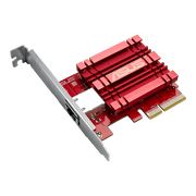 ASUS XG-C100C 10G Network Adapter PCI-E x4 Card with Single RJ-45 Port Built-In QoS Red Grey