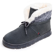 Minnetonka Norean Women's Sweater-Knit Slipper Booties, Water-Resistant Suede Upper, Soft Pile Lining, Heavy Tread Rubber Outsole, Charcoal, Medium Width, Size 7