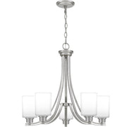 Quoizel Pruitt 5-Light Chandelier, 26 Inch, Brushed Nickel, Transitional Style, PRUO5026BN