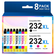 Vipink 232XL Printer Ink Cartridges Combo Pack, High Yield, 2 Black, 2 Cyan, 2 Magenta, 2 Yellow, Compatible with Epson Workforce WF-2930 WF-2950 Expression XP-4200 XP-4205, 232XLBKCMY