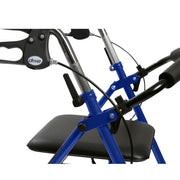 4-Wheel Walker Rollator with Fold Up Removable Back Support in Blue