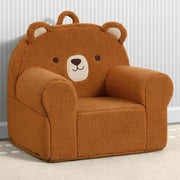 Delta Children Deluxe Cozee Teddy Bear Chair, Plush Sherpa Fabric, Brown, Kid-Sized Armchair