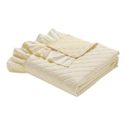 My Texas House Gingham Ruffle 3-Piece Quilt Set, Yellow, Full/Queen, Cotton and Polyester Blend, Farmhouse Style