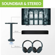 Avantree Dual Wireless Headphones for TV Watching with Charging Stand for Seniors, Black
