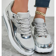 Ladmiple Rocker Sole Shiny Mesh Casual Walking Sneakers for Womens, Size: 9.5 - Lightweight