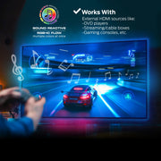 Monster TV Backlight LED Light Strip with HDMI Color Sync Box for TVs up to 85 inch, Smart Wi-Fi RGB+IC Color Flow, Works with Razer Chroma, Alexa, Google, Siri, Music Mode, Custom Scenes, Schedules