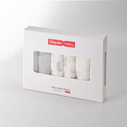 Gllquen Baby Organic Cotton Muslin Swaddle Blankets, Bamboo-Cotton Blend, Jungle Exploration Design, 27 x 27 in, 6-Pack