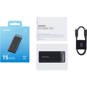 Samsung T5 EVO External Solid State Drive, 4TB, USB 3.2 Gen 1, Up to 460MB/s Read and Write Speeds, Shock Resistant, Black, MU-PH4T0S/AM