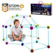 Power Your Fun Forts Construction Set, 90-Piece Glow in the Dark Building Kit with Stickers for Kids 4+