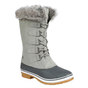 Northside Women's Katsura II Waterproof Insulated Winter Snow Boots, 200g Thinsulate, Faux Fur Collar, D-Ring Speed Lacing, Removable EVA Insole, Light Gray, Size 9