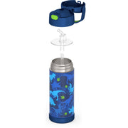 Thermos Kids Stainless Steel Funtainer Water Bottle with Straw, Leak-Proof, Dinosaur Design, 14 oz, F40524DN4