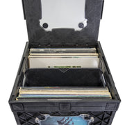 UbeCube CrateVinyl Vinyl Record Storage Crate with Divider and 2 Clear Panels, Black, Modular Cube 210002-VK-UC01