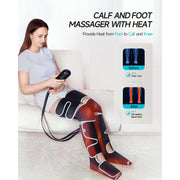 ALLJOY Leg Compression Massager, Heated Compression with 6 Modes and 2 Heat Levels, Adjustable Fit with 4 Extenders, Full Leg Massage for Circulation and Pain Relief