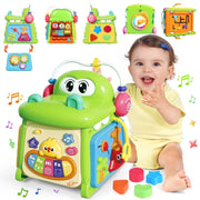 UUSUOO Crocodile Shape Baby Activity Cube,8-in-1 Montessori Toys