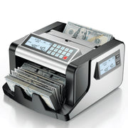 Aneken k08 Money Counter Machine with Value Count, UV IR MG DD Counterfeit Detection, 1200 Bills/Min, 200-Bill Hopper, Dual 3.7-Inch LCD Screens, Single Denomination, K08
