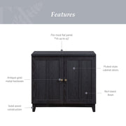 My Texas House MT65250047100A8 Ellison Modular TV Console, Rich Black Finish