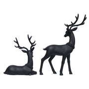 Holiday Time UX1002AB Blow Mold Deer Outdoor Christmas Decoration, Black, Set of 2