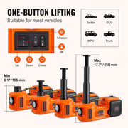 BENTISM 5 Ton 12V Electric Hydraulic Car Floor Jack with Built-in Tire Inflator Pump