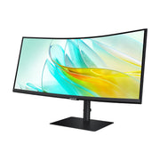SAMSUNG 34 ViewFinity S65UA Series Ultrawide QHD Curved Monitor, HDR10, 100Hz, 350 nit, USB- C, Adjustable Stand, Intelligent Eye Care, LS34C650UANXGO, Black