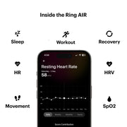 ULTRAHUMAN UHRA-RT-08 Ring AIR Smart Ring - Size 8 - Raw Titanium - Track Sleep, Movement & Recovery Score